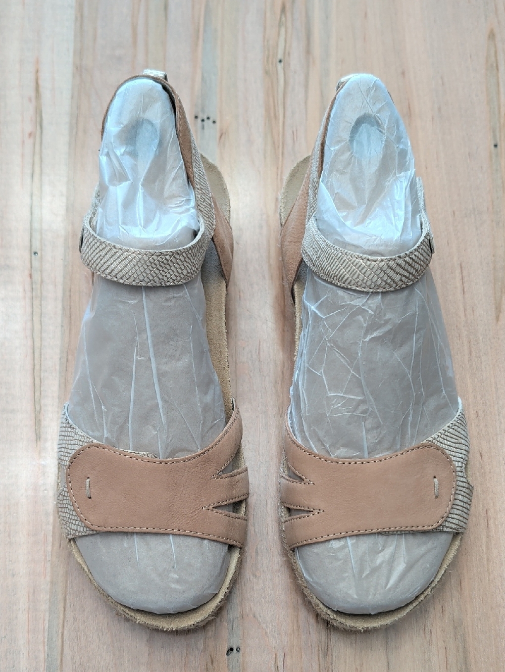 Abeo Comfort Hook Tan Beige Suede Leather Open-Toe Espadrille Sandals Women's 7